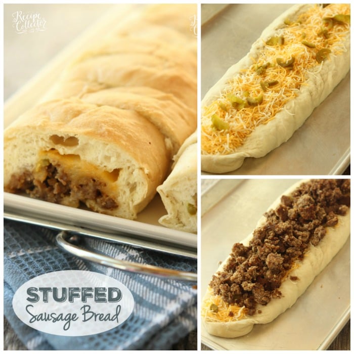 Stuffed Sausage Bread - This is an appetizer that is such a crowd-pleaser! It starts with frozen bread dough and is filled with breakfast sausage, cheese, and jalapenos. Everyone LOVES it!