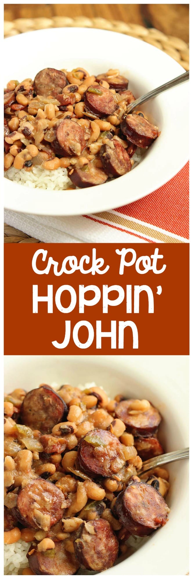 Slow Cooker Hoppin John with Sausage - The Weary Chef