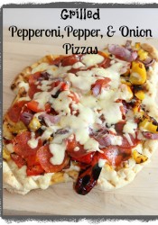 Personal Grilled Pizzas with Grilled Peppers and Onions
