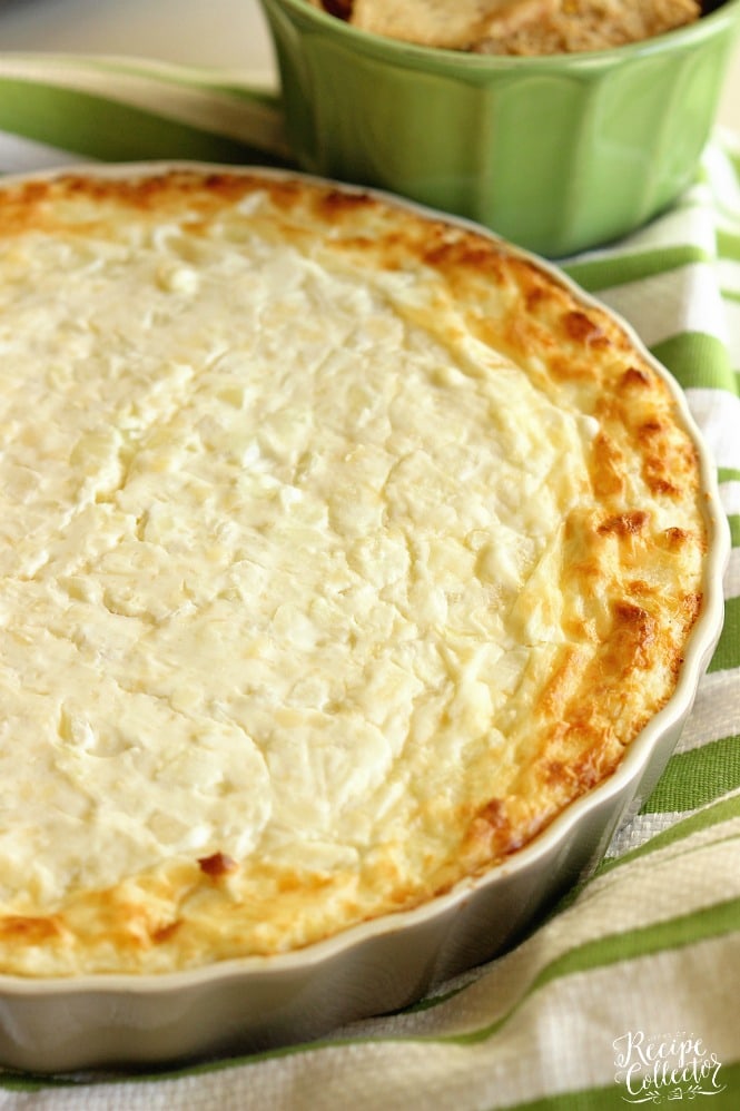 French Onion Dip - Everyone loves this appetizer! It's filled with cream cheese, onions, and parmesan cheese and baked to perfection!