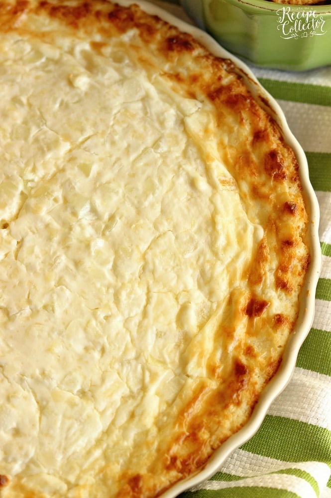 French Onion Dip - Everyone loves this appetizer! It's filled with cream cheese, onions, and parmesan cheese and baked to perfection!