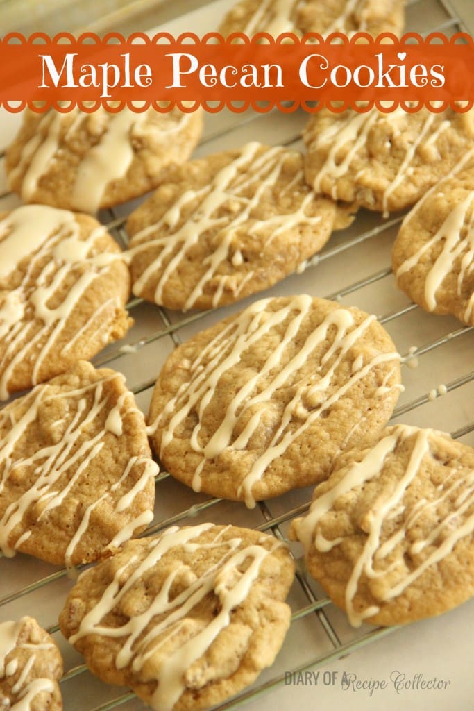 Maple Pecan Cookies - A delicious chewy fall cookie made with maple syrup!
