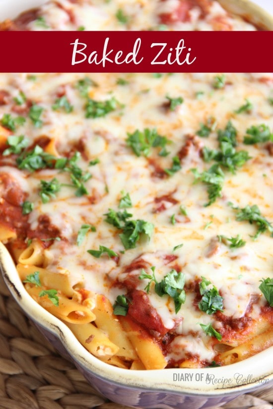 Baked Ziti - This is such a great recipe and a great change from lasagna!