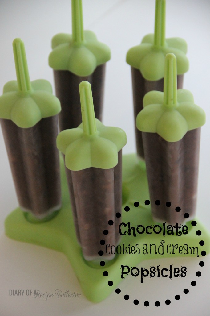 Chocolate Cookies and Cream Popsicles
