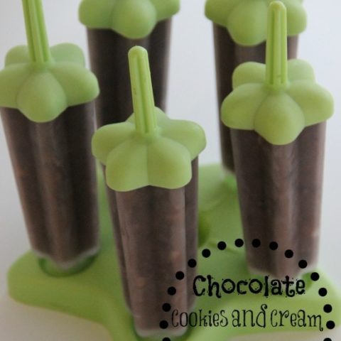 Chocolate Cookies and Cream Popsicles