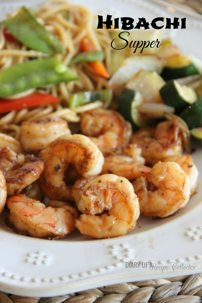 Hibachi Supper with Shrimp, Lo-Mein, Veggies