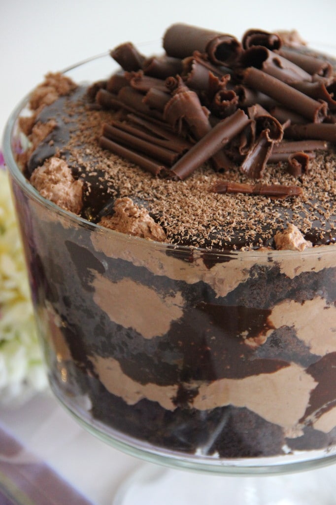  Chocolate Dream Trifle - Decadent chocolate mousse layered with chocolate cake and chocolate icing...a chocolate lover's dream!