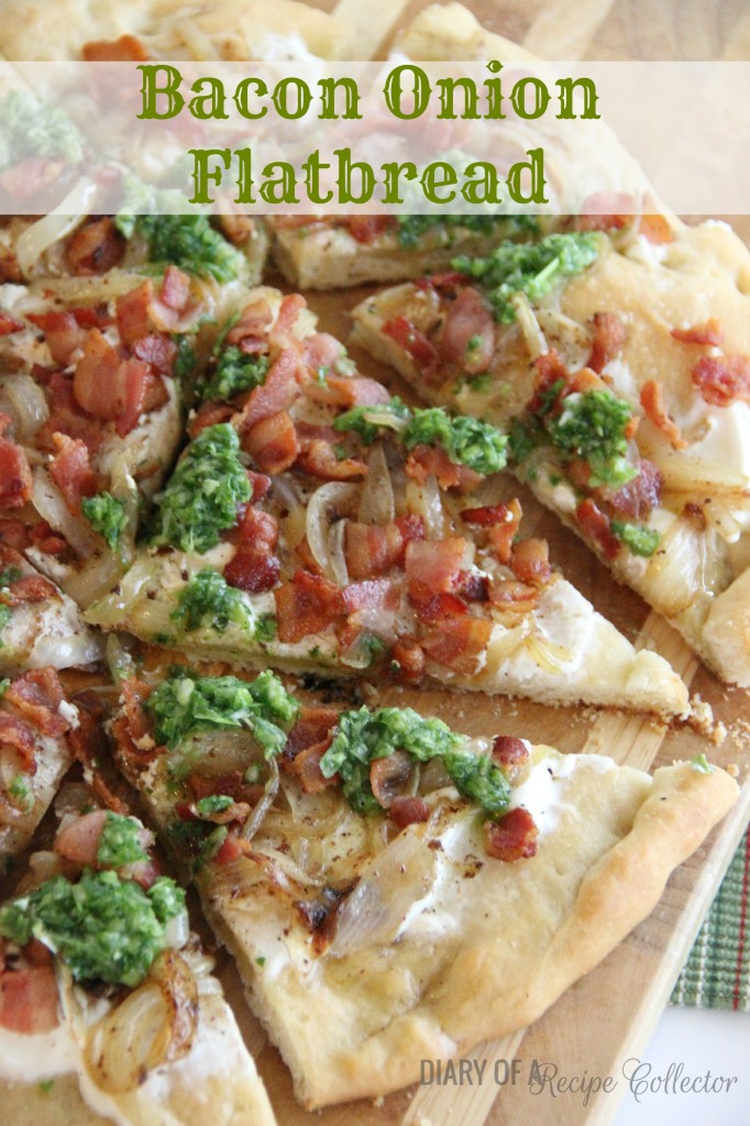 Bacon Onion Flatbread-Great for appetizer, snack, or a meal with a salad.