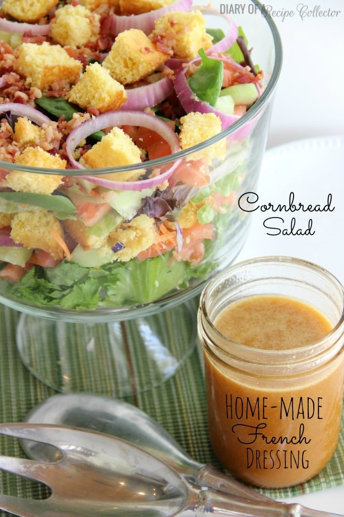 Cornbread Salad with Homemade French Dressing