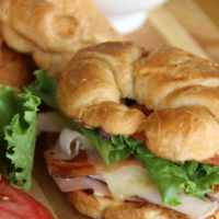 Club Croissants with Roasted Red Onion Mayo