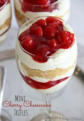 Mini Cherry Cheesecake Trifles