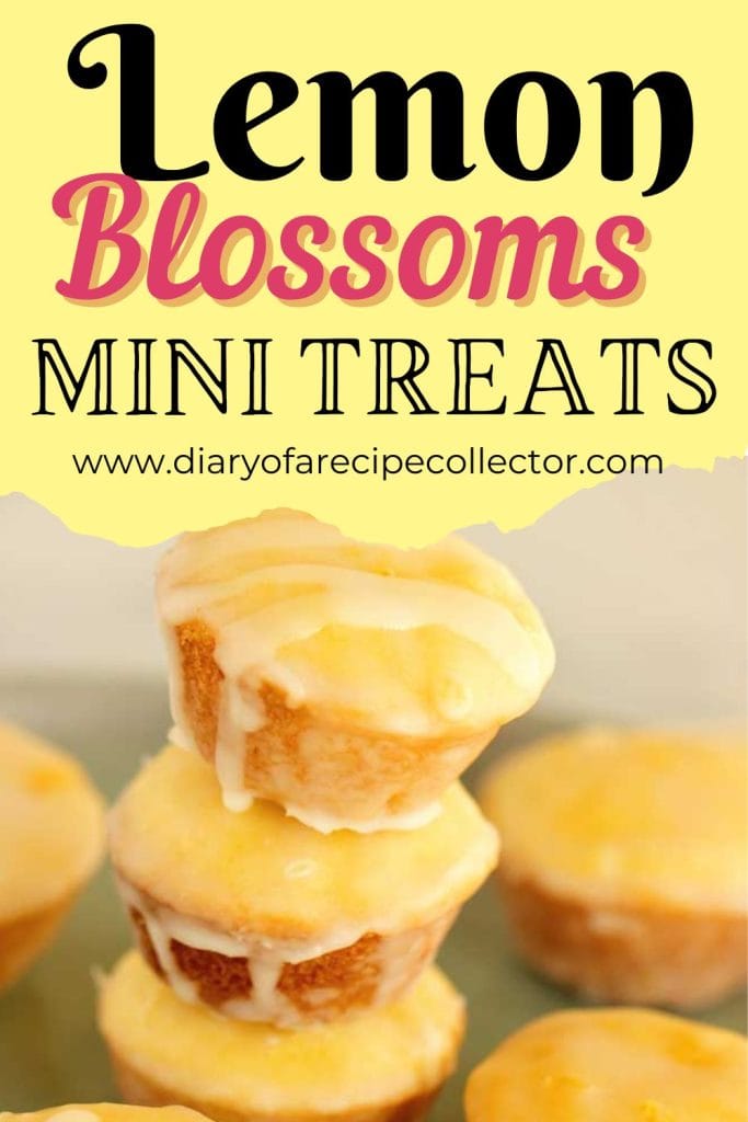 Lemon Blossoms - Mini sweet, lemony muffin treats dunked in a lemon powdered sugar glaze...perfect for a party, shower, or just because.