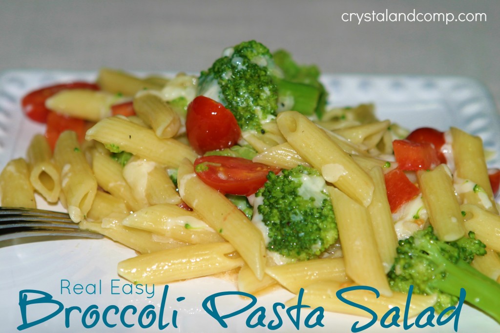 Real Easy Broccoli Pasta Salad by Crystal and Co