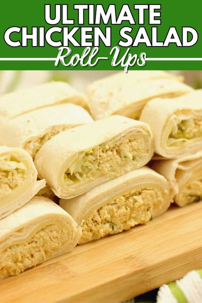 These are not your average chicken salad wraps. They are filled with whipped cream cheese, shredded lettuce, and provolone cheese. They really are the ultimate chicken salad rollups!