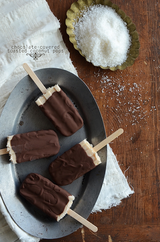 Chocolate Covered Toasted Coconut Pops - An Edible Mosaic