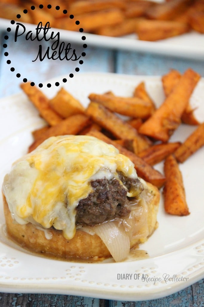 Patty Melts - fixed up with smothered onions, gravy, and cheese all on Texas toast