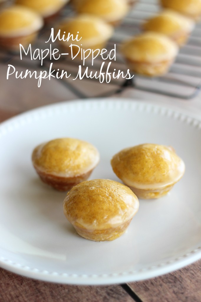 Mini Maple-Dipped Pumpkin Muffins