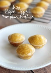 Mini Maple-Dipped Pumpkin Muffins