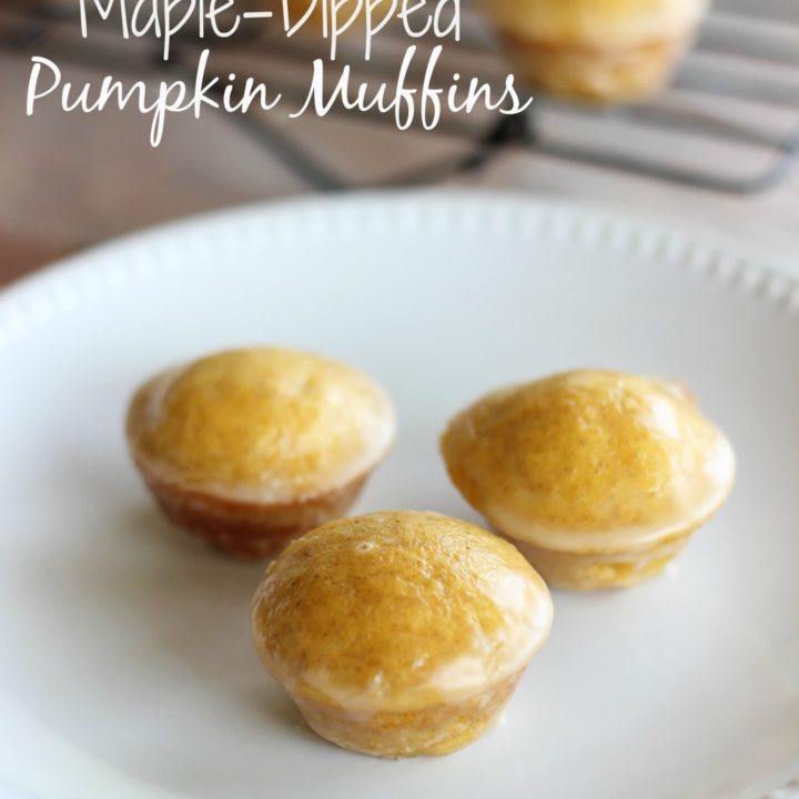 Mini Maple-Dipped Pumpkin Muffins