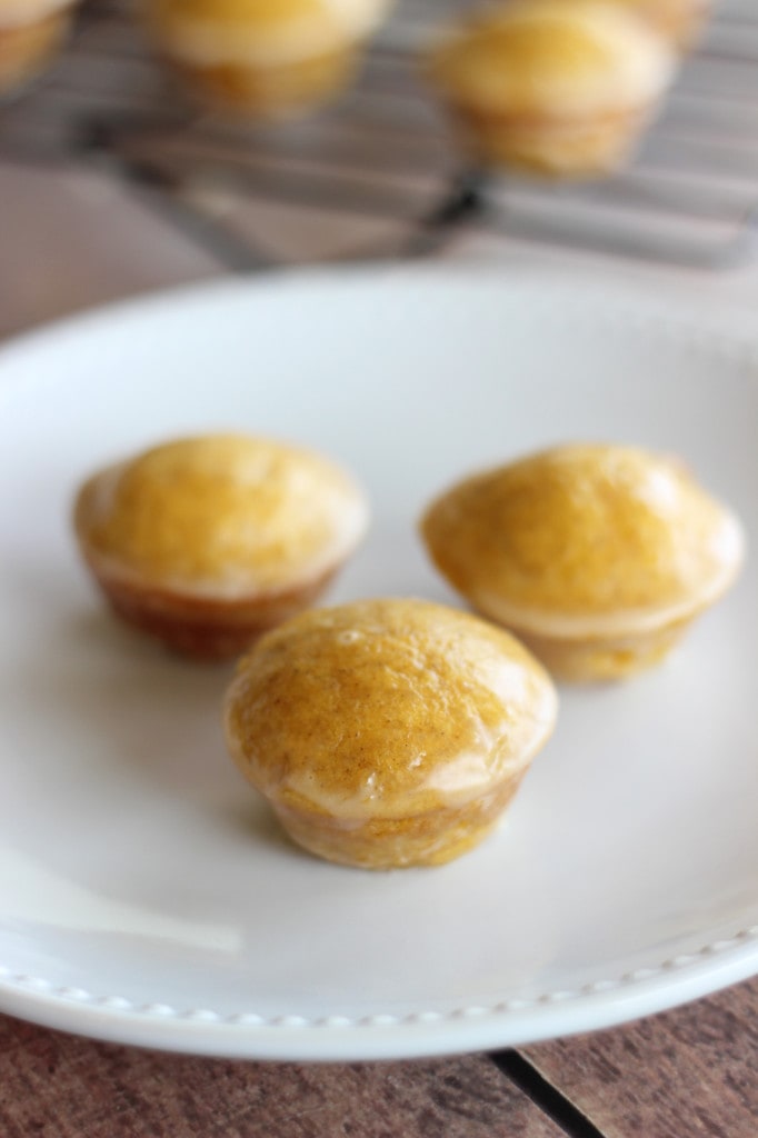 Mini Maple-Glazed Pumpkin Muffins