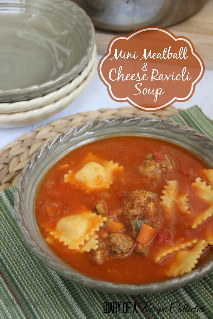 Mini Meatball and Cheese Ravioli Soup