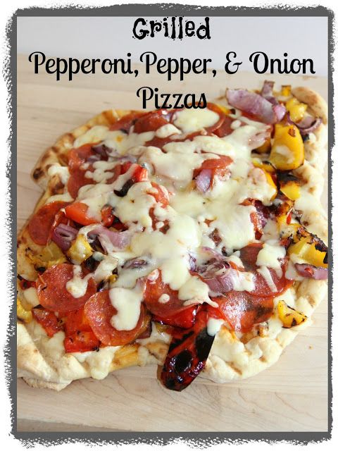 Grilled Pepperoni, Pepper, and Onion Pizzas