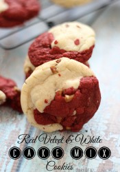 Red Velvet & White Cake Mix Cookies