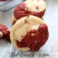Red Velvet & White Cake Mix Cookies