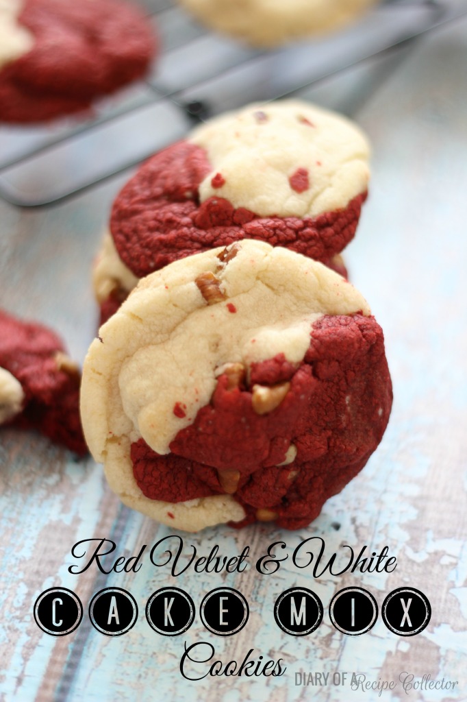 Red Velvet & White Cake Mix Cookies - A truly simple, but elegant cookie perfect for the holidays that is super easy to make!