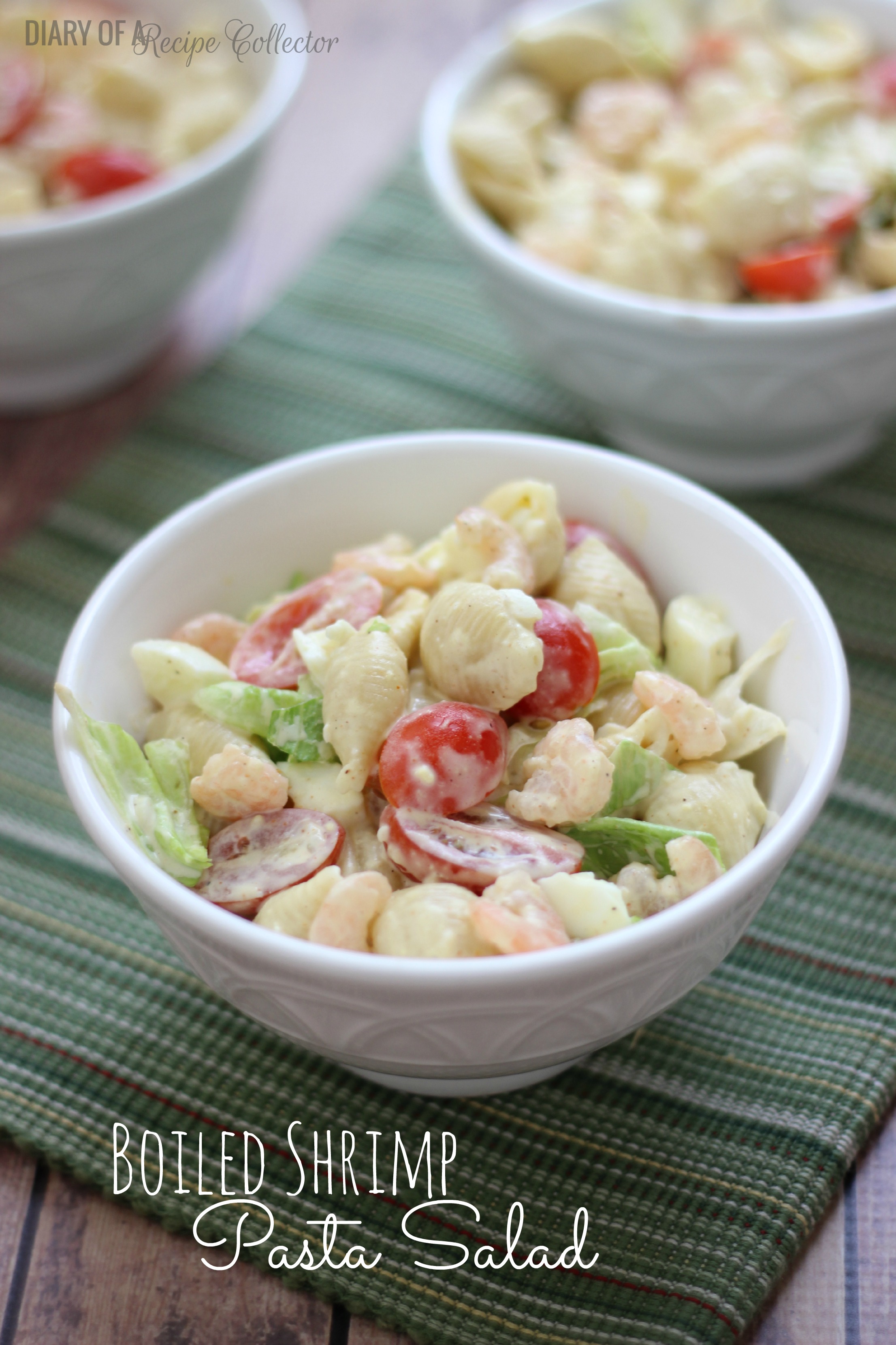 Boiled Shrimp Pasta Salad - Diary of A Recipe Collector