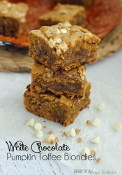 White Chocolate Chip Pumpkin Toffee Blondies