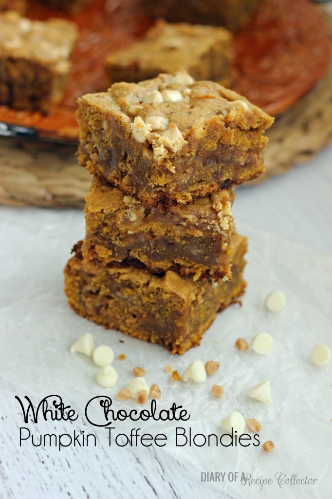 White Chocolate Pumpkin Toffee Blondies | Diary of a Recipe Collector