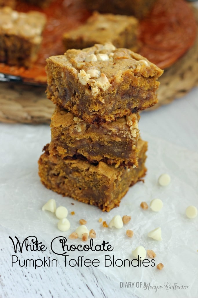 White Chocolate Pumpkin Toffee Blondies | Diary of a Recipe Collector