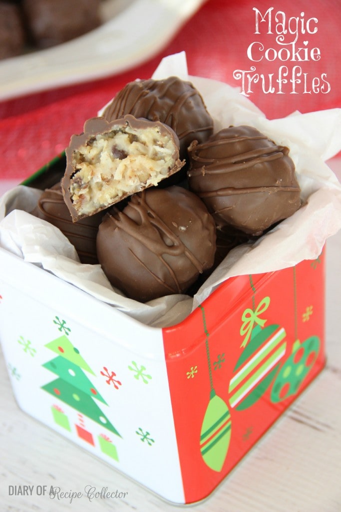 Magic Cookie Truffles-All the flavors of the loved magic cookie bar rolled up into a decadent truffle | Diary of a Recipe Collector