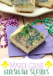 Mardi Gras Cheesecake Squares