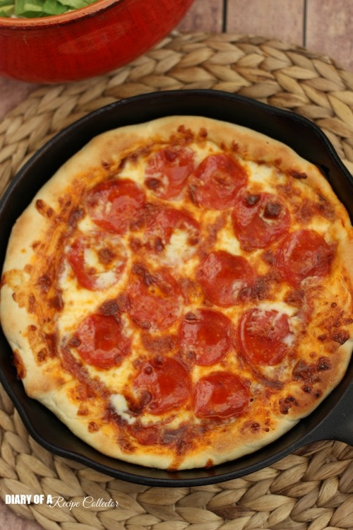 Skillet Deep Dish Pizza - Diary of a Recipe Collector