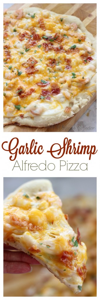 Garlic Shrimp Alfredo Pizza