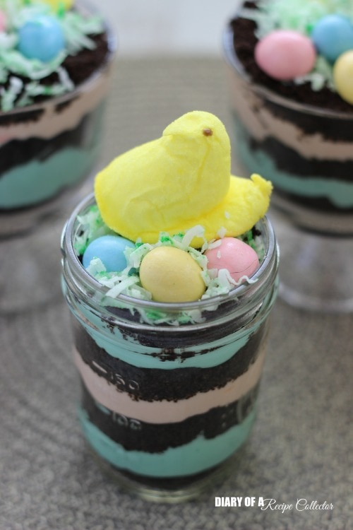 Easter Peeps Dirt Pudding Cups