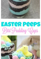 Easter Peeps Dirt Pudding Cups