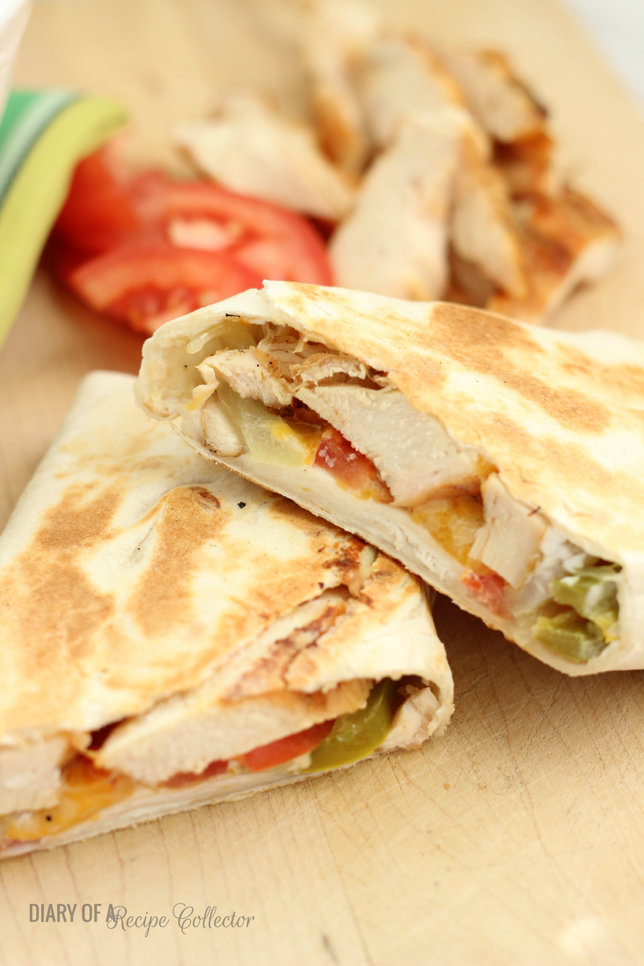 Hot-Pressed Chicken Popper Wrap - Diary of A Recipe Collector
