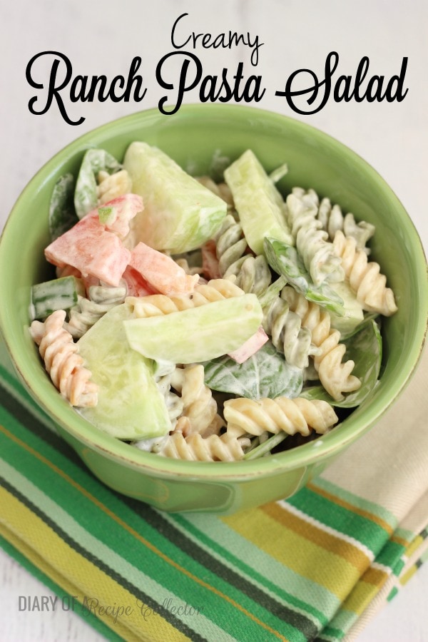 Creamy Ranch Pasta Salad - Diary of a Recipe Collector