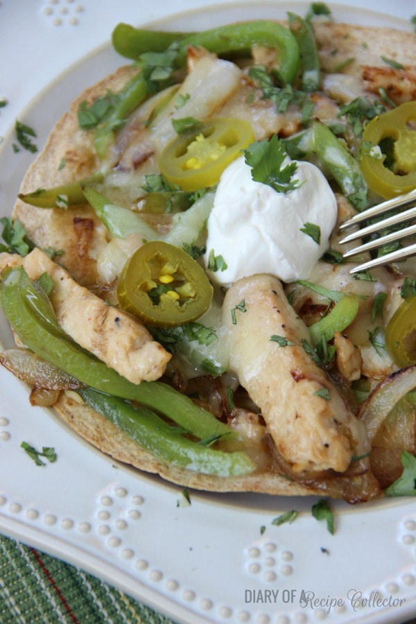 Skinny Chicken Fajita Tostadas - Diary of a Recipe Collector