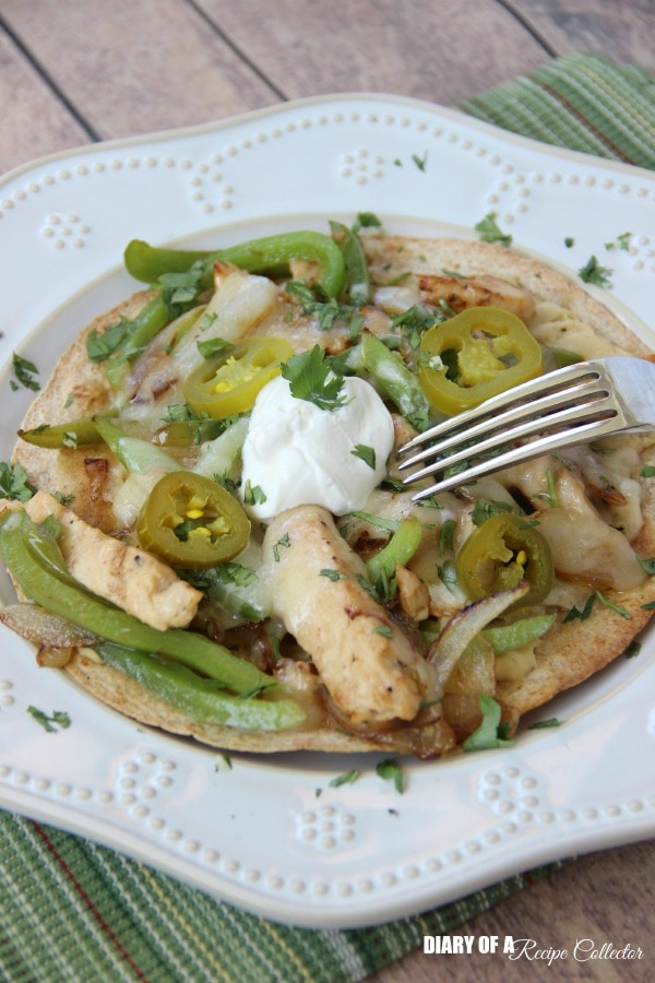 Skinny Chicken Fajita Tostadas - Diary of a Recipe Collector