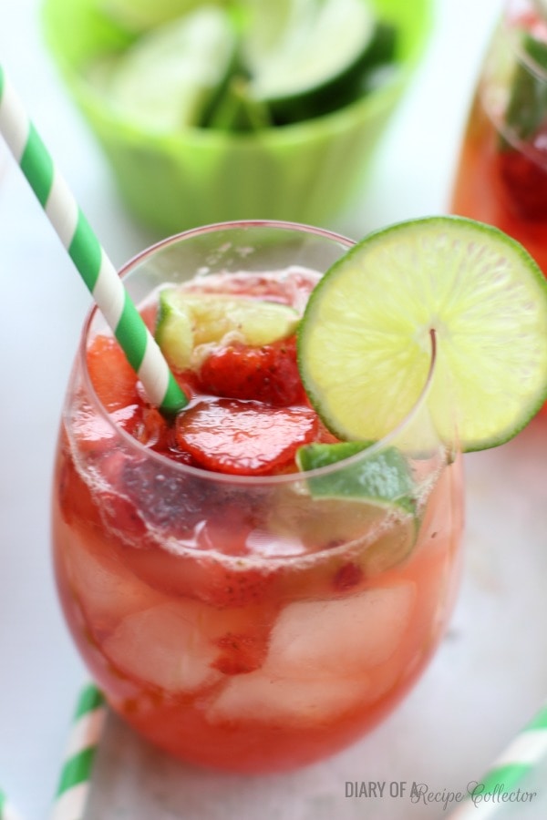 Strawberry Limeade Punch - Diary of a Recipe Collector