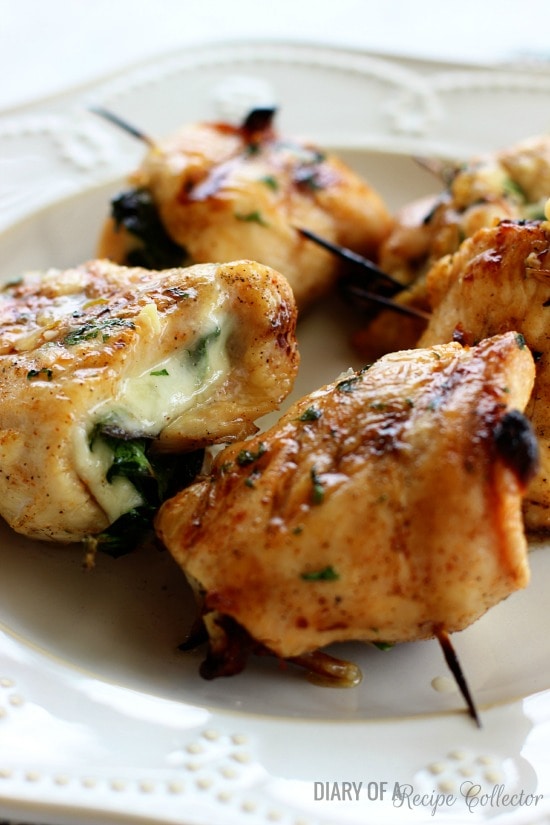Spinach & Provolone Chicken Pinwheels - Diary of a Recipe Collector