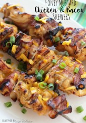 Honey Mustard Chicken & Bacon Skewers