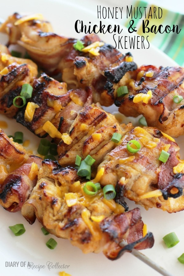 Honey Mustard Chicken & Bacon Skewers - Diary of a Recipe Collector