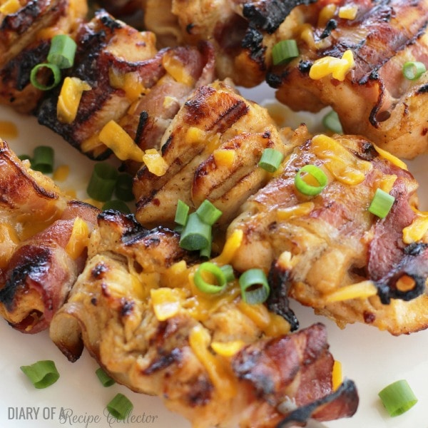 Honey Mustard Chicken & Bacon Skewers - Diary of A Recipe Collector