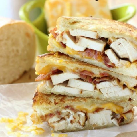 Garlic Cream Grilled Chicken & Bacon Paninis