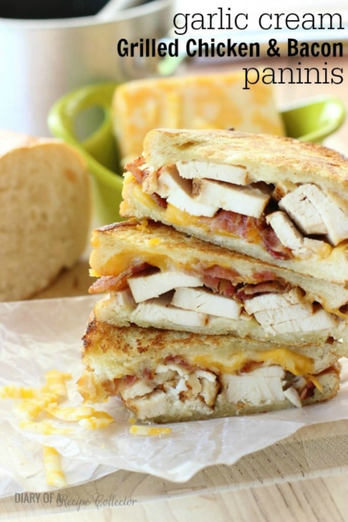 Garlic Cream Grilled Chicken & Bacon Paninis